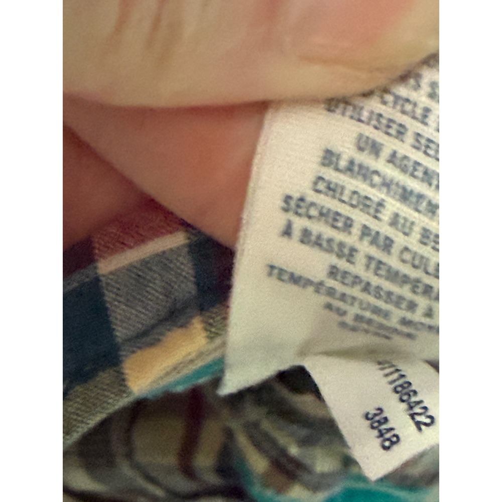 American Eagle Retro 90s Bermuda Shorts Plaid Patchwork Cargo Pink Blue 8 Y2K - Picture 7 of 12
